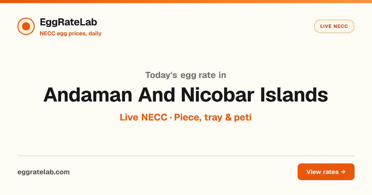 Today Egg Rate in Andaman And Nicobar Islands: Live NECC Egg Price