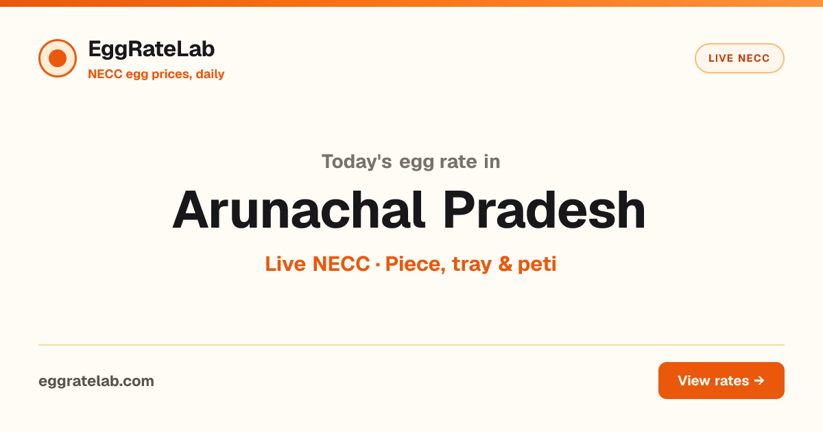 Today Egg Rate in Arunachal Pradesh: Live NECC Egg Price