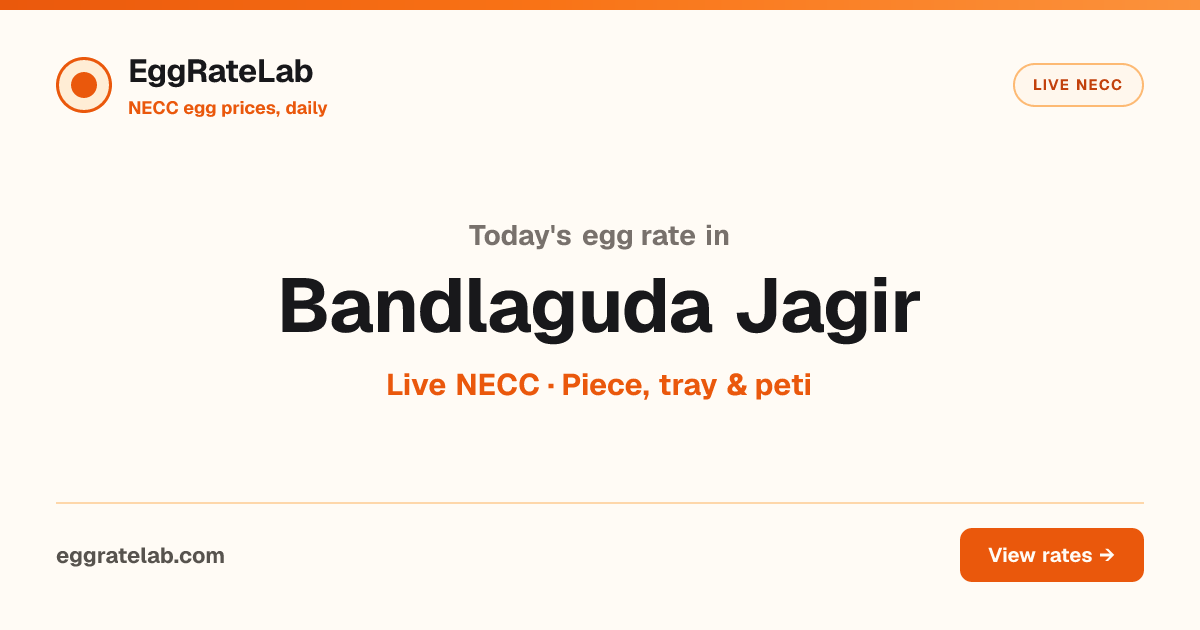 Today Egg Rate in Bandlaguda Jagir: Live NECC Egg Price