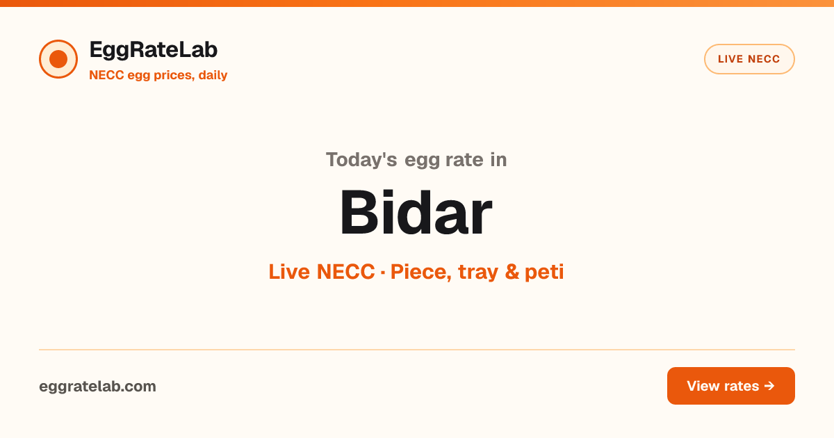 Today Egg Rate in Bidar: Live NECC Egg Price