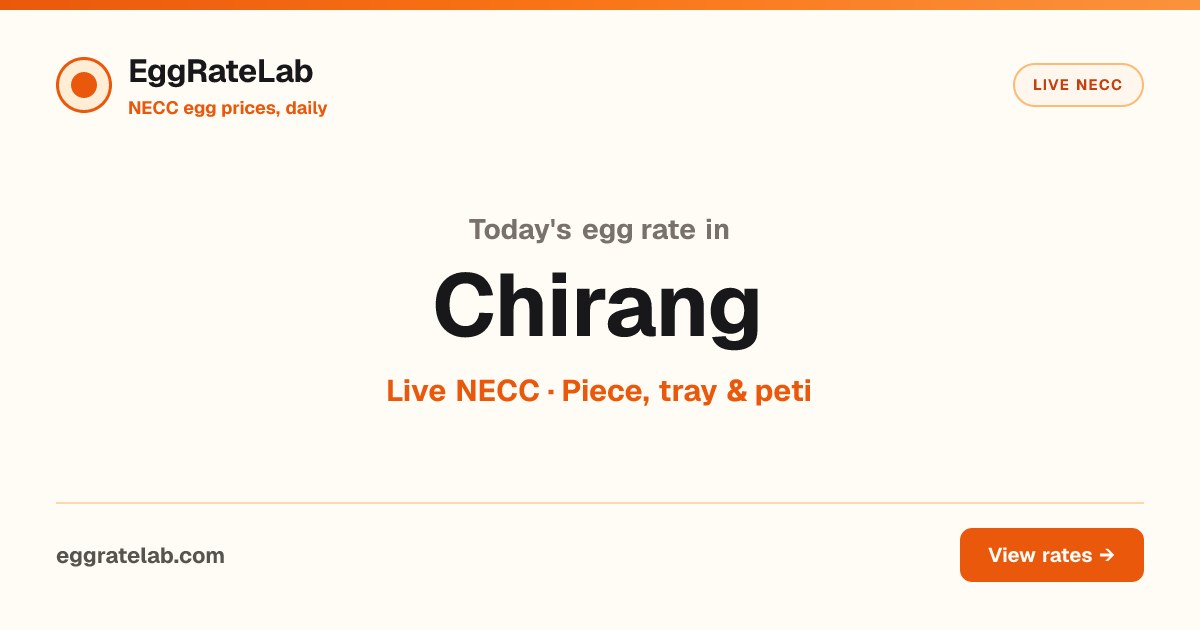 Today Egg Rate in Chirang: Live NECC Egg Price