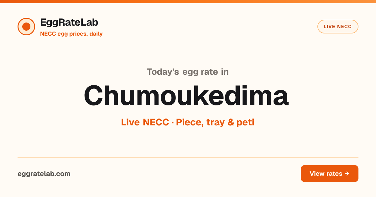 Today Egg Rate in Chumoukedima: Live NECC Egg Price
