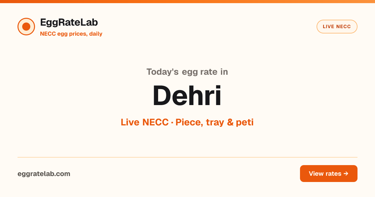 Today Egg Rate in Dehri: Live NECC Egg Price