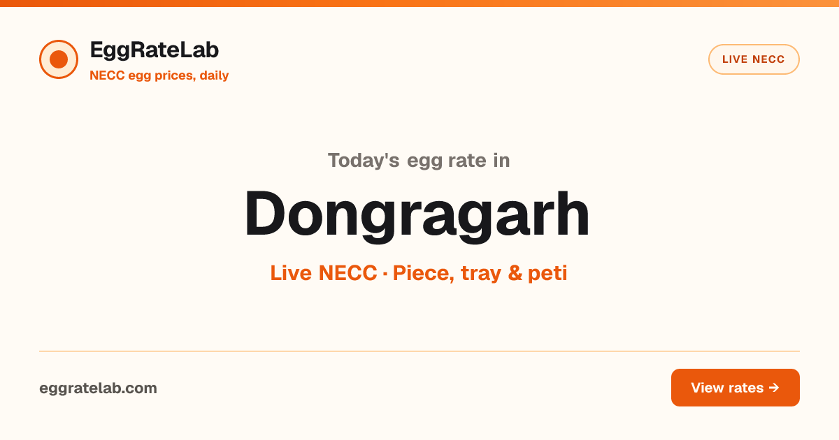 Today Egg Rate in Dongragarh: Live NECC Egg Price