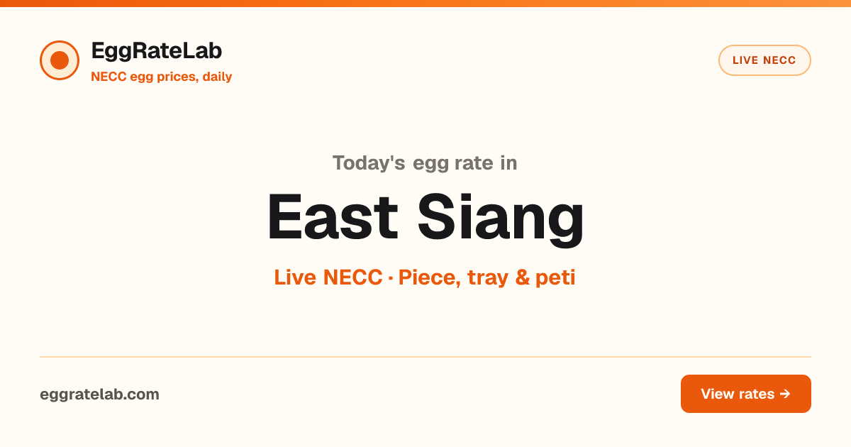 Today Egg Rate in East Siang: Live NECC Egg Price
