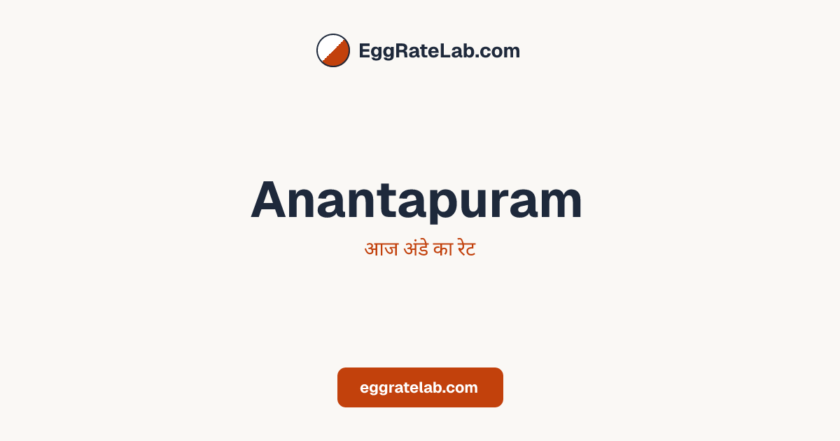 आज Anantapuram में अंडे का रेट - लाइव बाजार कीमतें और रुझान