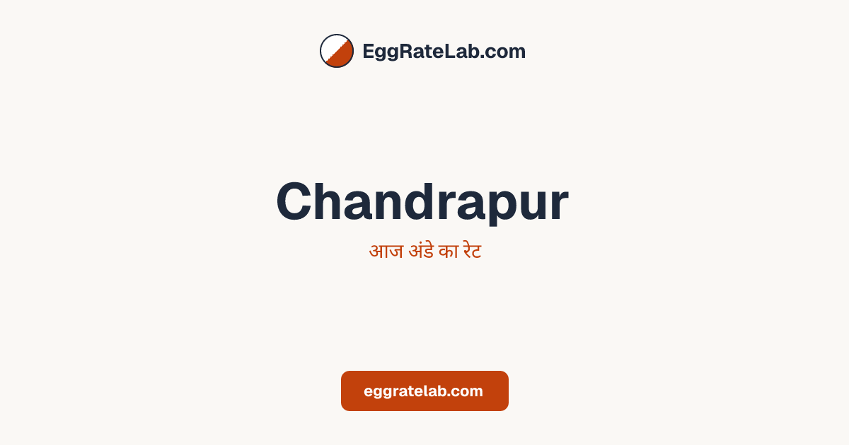आज Chandrapur में अंडे का रेट - लाइव बाजार कीमतें और रुझान