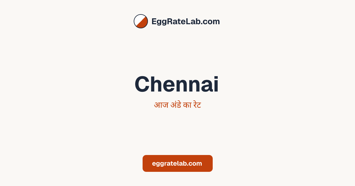 आज Chennai में अंडे का रेट - लाइव बाजार कीमतें और रुझान