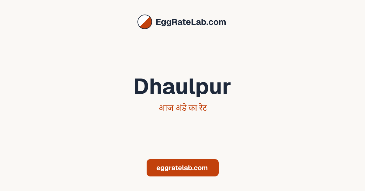आज Dhaulpur में अंडे का रेट - लाइव बाजार कीमतें और रुझान
