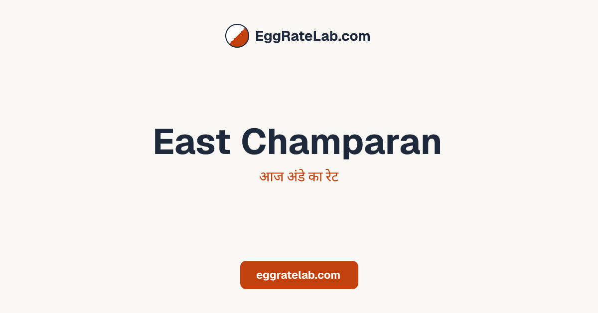 आज East Champaran में अंडे का रेट - लाइव बाजार कीमतें और रुझान