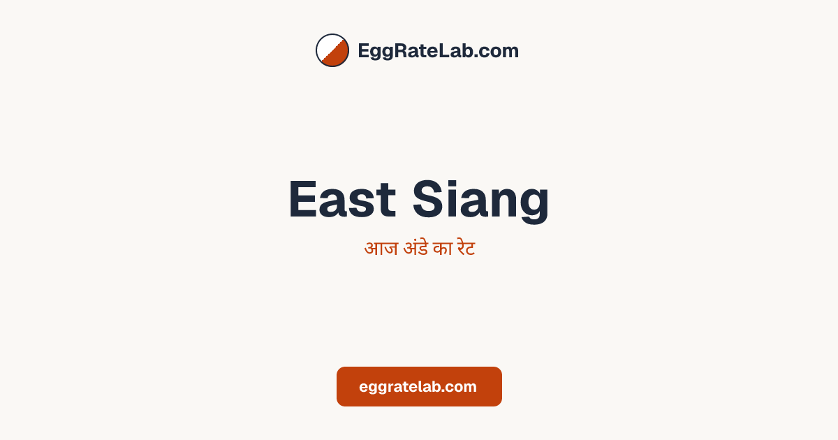आज East Siang में अंडे का रेट - लाइव बाजार कीमतें और रुझान
