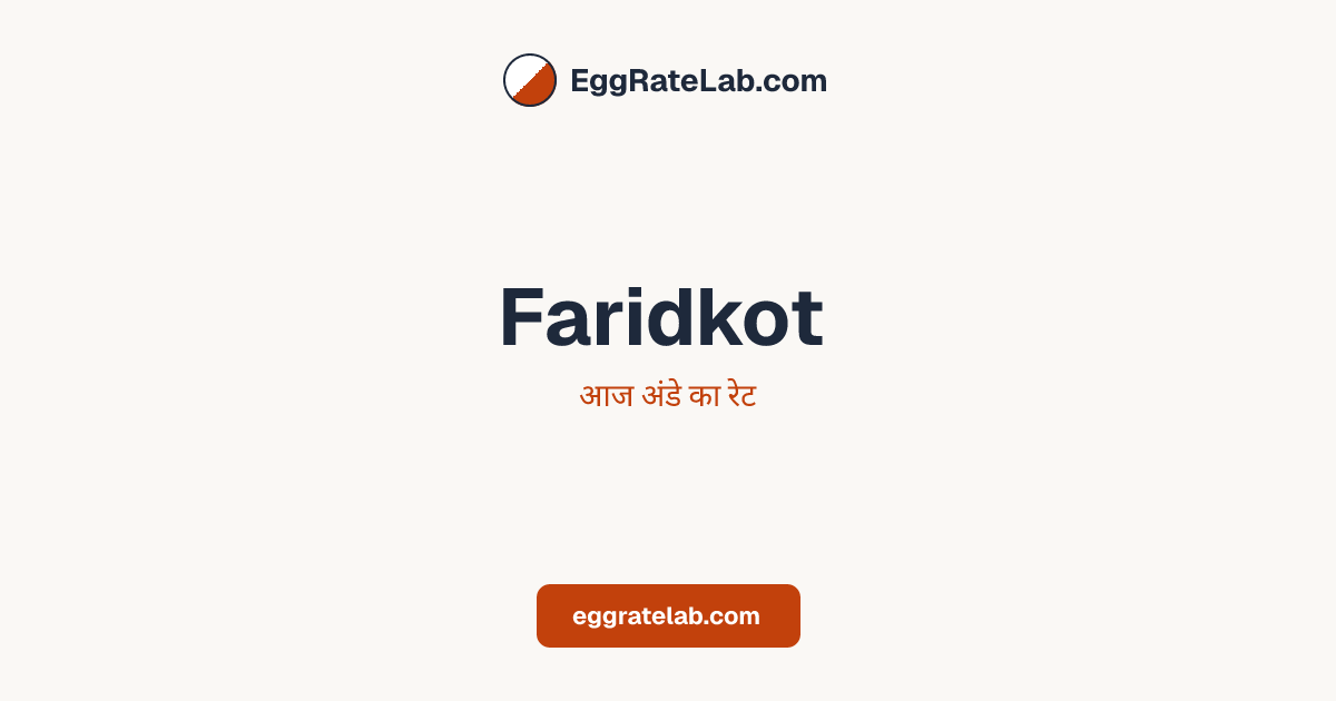 आज Faridkot में अंडे का रेट - लाइव बाजार कीमतें और रुझान