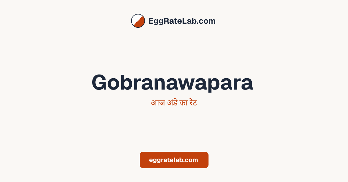 आज Gobranawapara में अंडे का रेट - लाइव बाजार कीमतें और रुझान