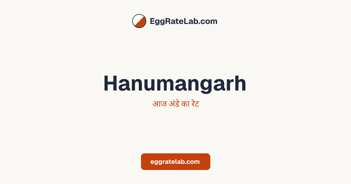 आज Hanumangarh में अंडे का रेट - लाइव बाजार कीमतें और रुझान