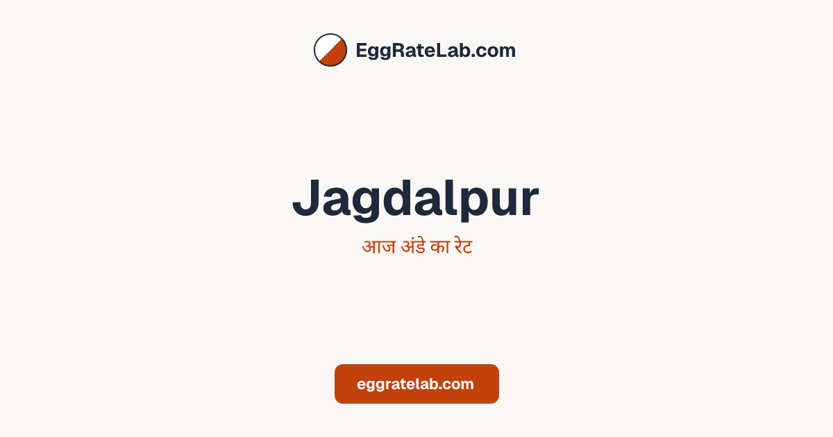 आज Jagdalpur में अंडे का रेट - लाइव बाजार कीमतें और रुझान