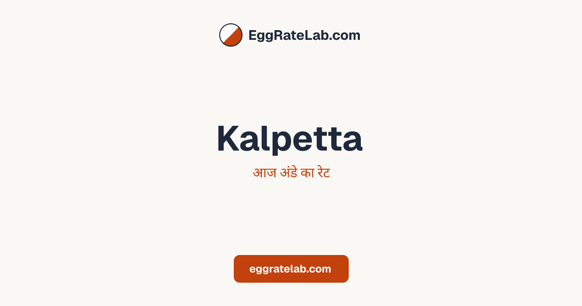 आज Kalpetta में अंडे का रेट - लाइव बाजार कीमतें और रुझान