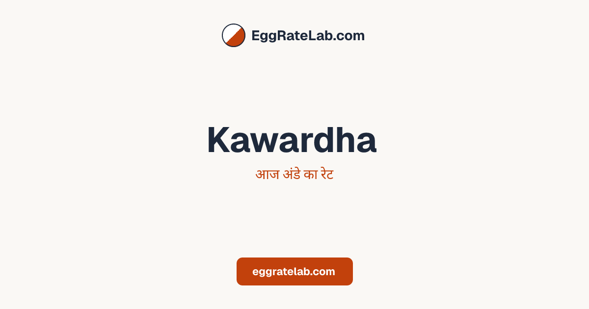 आज Kawardha में अंडे का रेट - लाइव बाजार कीमतें और रुझान
