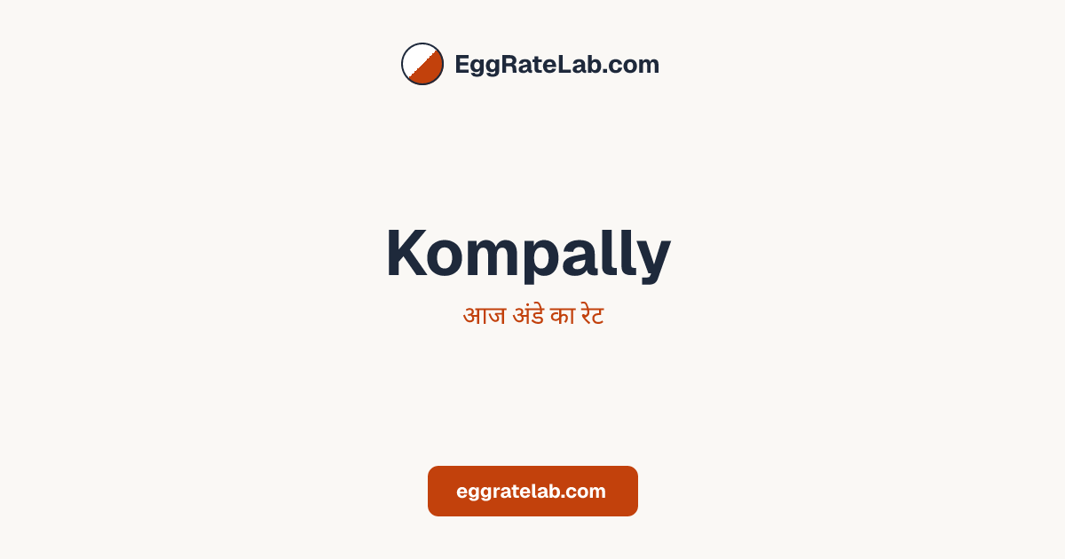 आज Kompally में अंडे का रेट - लाइव बाजार कीमतें और रुझान