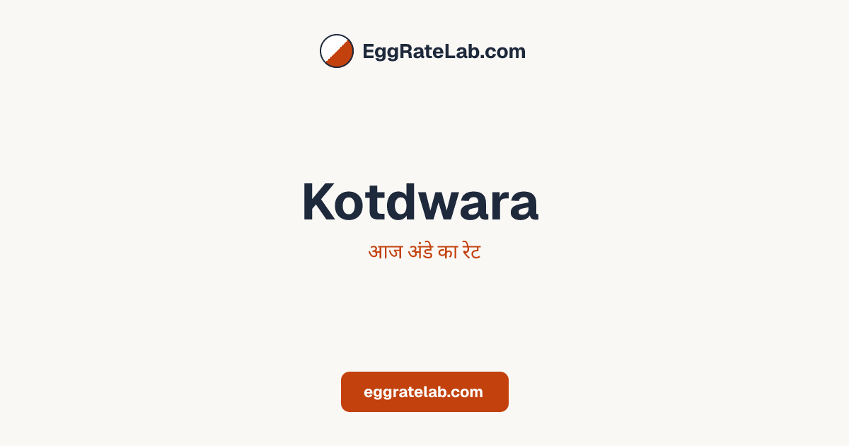 आज Kotdwara में अंडे का रेट - लाइव बाजार कीमतें और रुझान