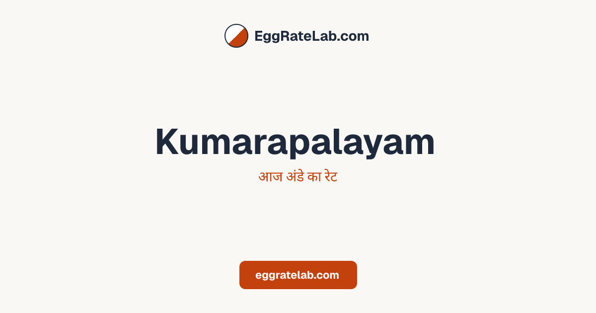 आज Kumarapalayam में अंडे का रेट - लाइव बाजार कीमतें और रुझान