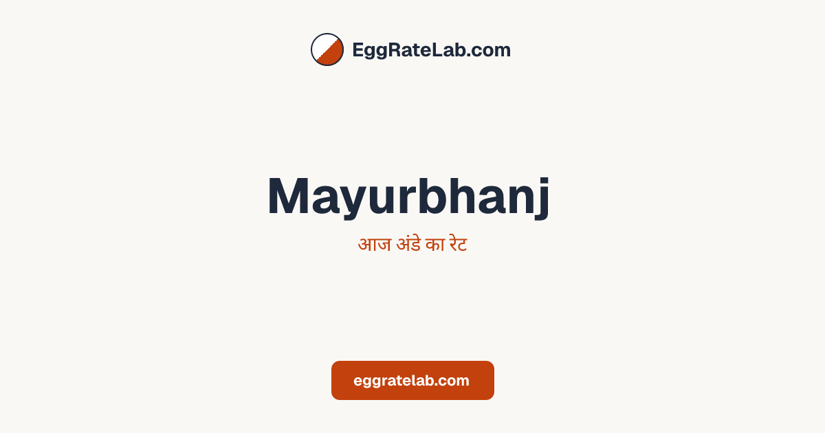 आज Mayurbhanj में अंडे का रेट - लाइव बाजार कीमतें और रुझान