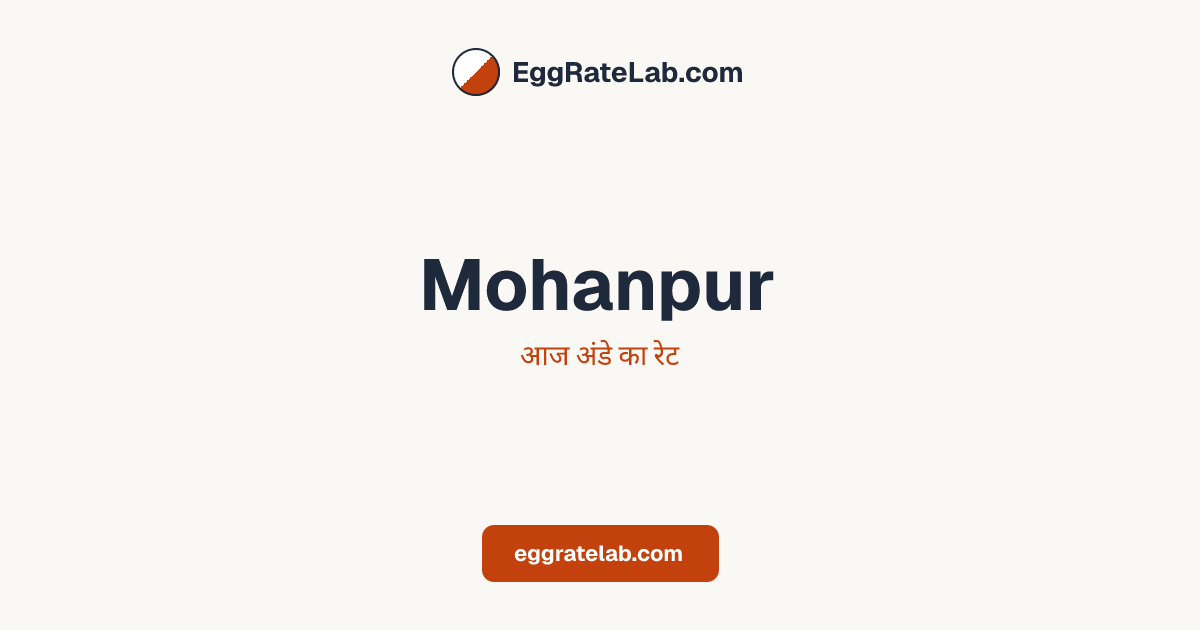 आज Mohanpur में अंडे का रेट - लाइव बाजार कीमतें और रुझान