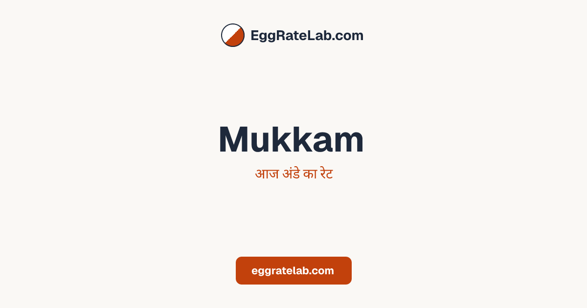 आज Mukkam में अंडे का रेट - लाइव बाजार कीमतें और रुझान