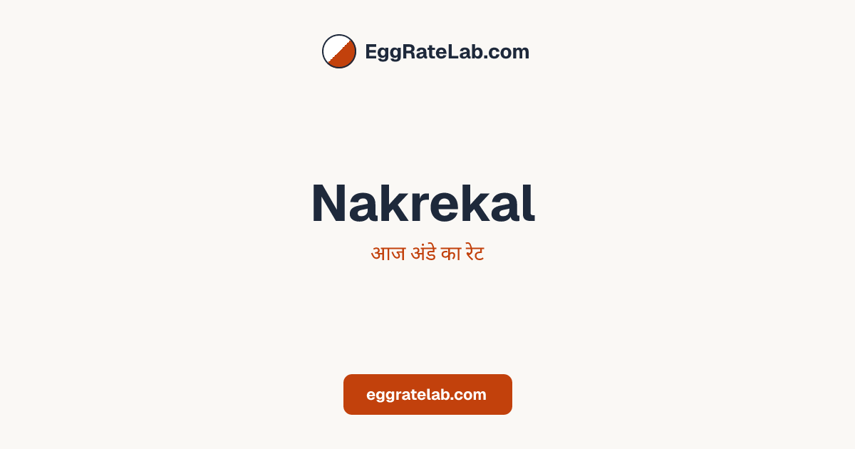 आज Nakrekal में अंडे का रेट - लाइव बाजार कीमतें और रुझान