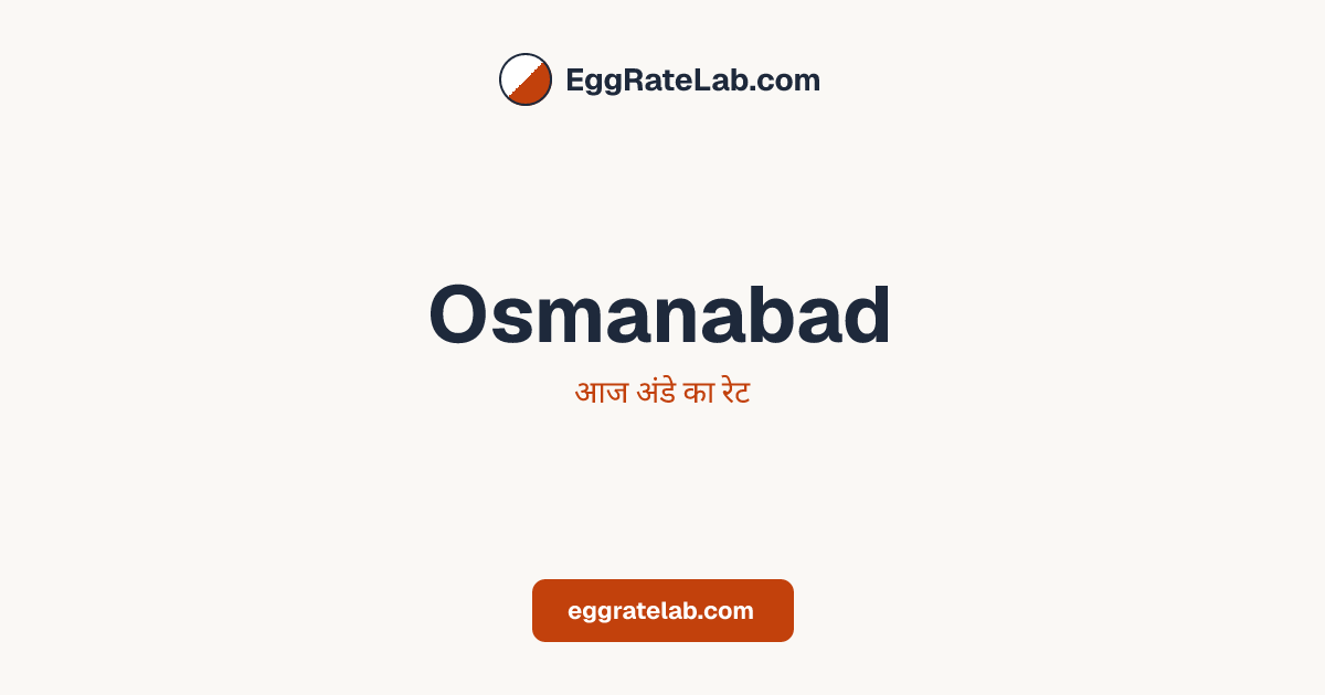 आज Osmanabad में अंडे का रेट - लाइव बाजार कीमतें और रुझान