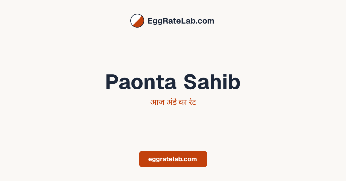 आज Paonta Sahib में अंडे का रेट - लाइव बाजार कीमतें और रुझान