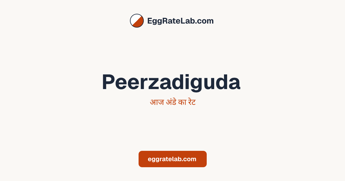 आज Peerzadiguda में अंडे का रेट - लाइव बाजार कीमतें और रुझान