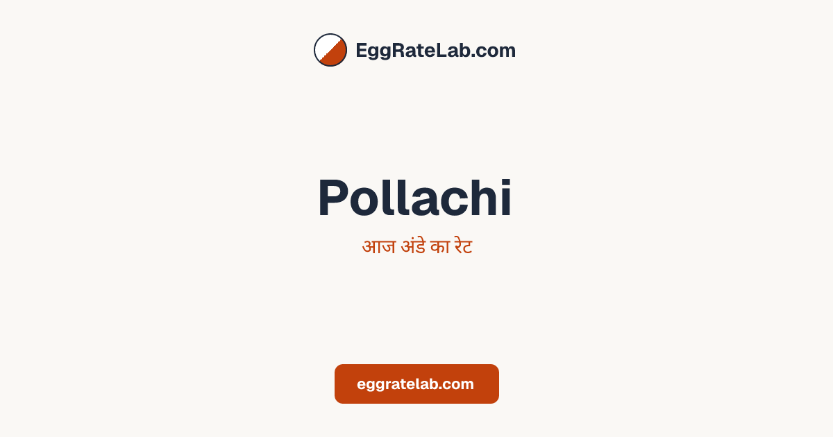 आज Pollachi में अंडे का रेट - लाइव बाजार कीमतें और रुझान
