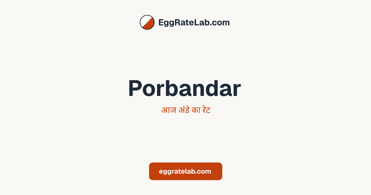 आज Porbandar में अंडे का रेट - लाइव बाजार कीमतें और रुझान