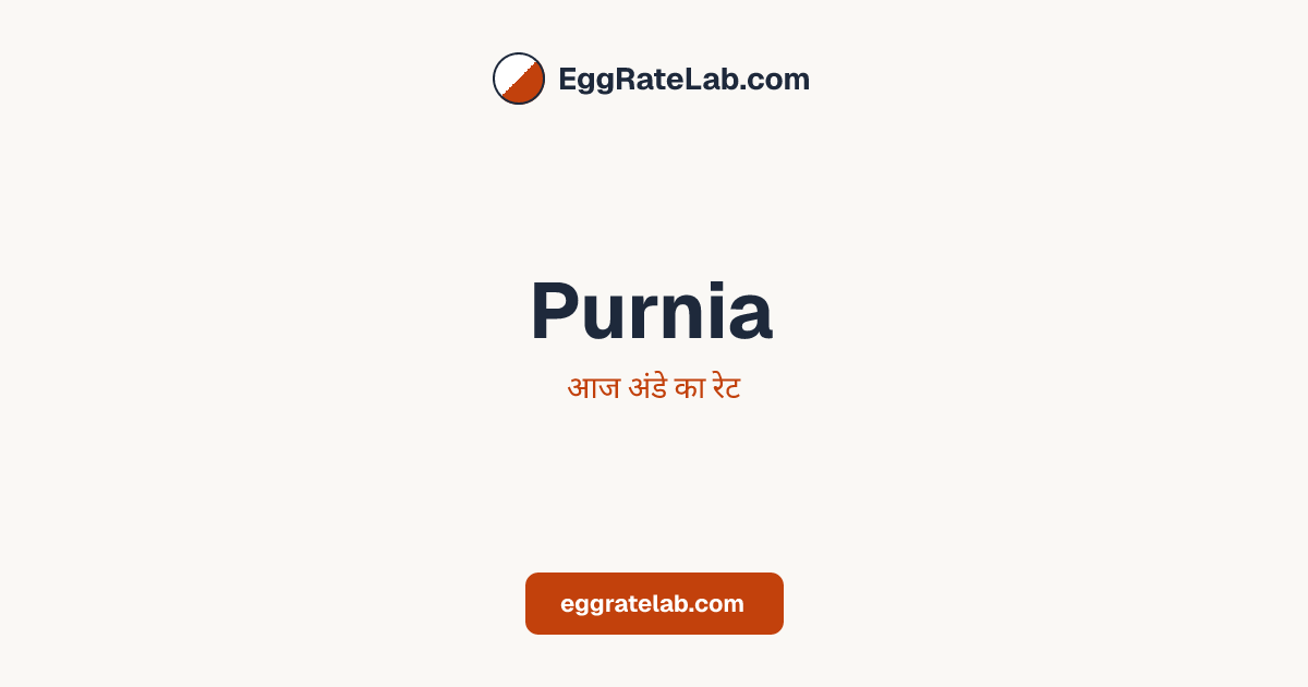 आज Purnia में अंडे का रेट - लाइव बाजार कीमतें और रुझान