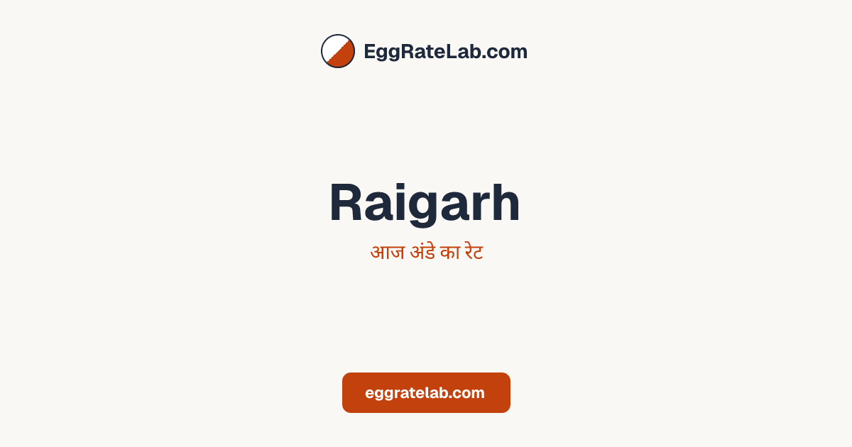 आज Raigarh में अंडे का रेट - लाइव बाजार कीमतें और रुझान