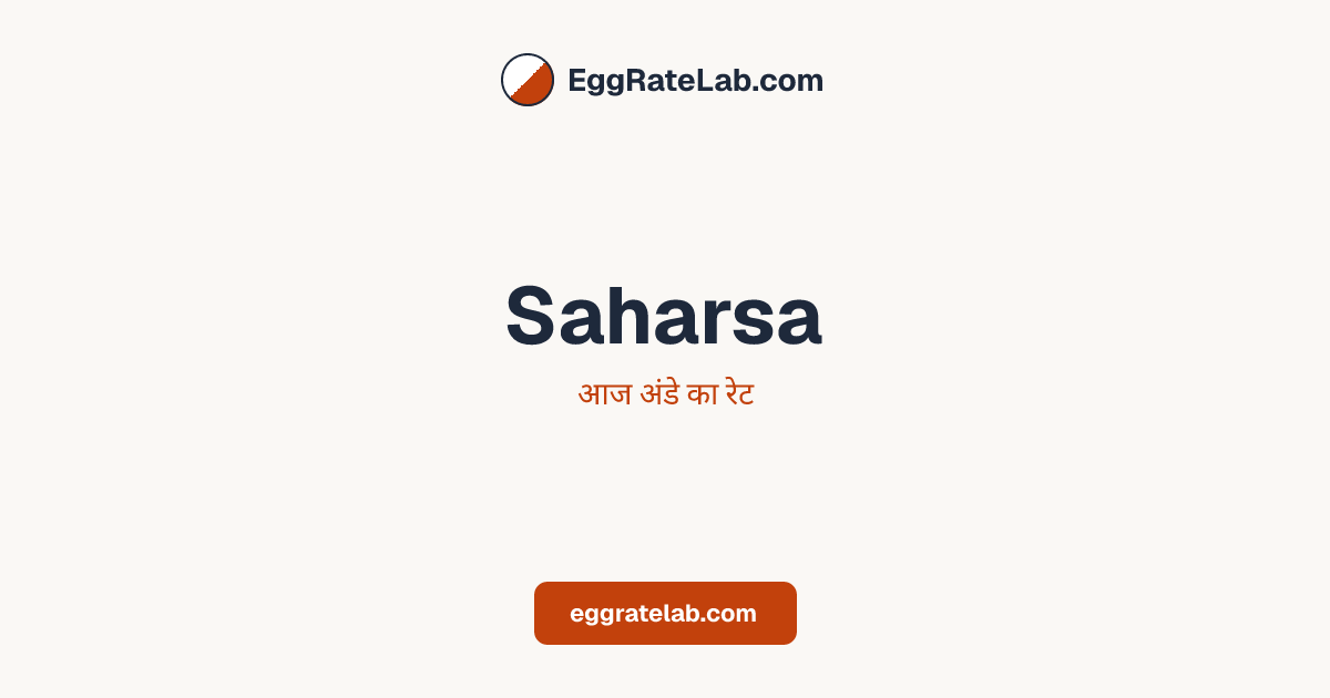 आज Saharsa में अंडे का रेट - लाइव बाजार कीमतें और रुझान