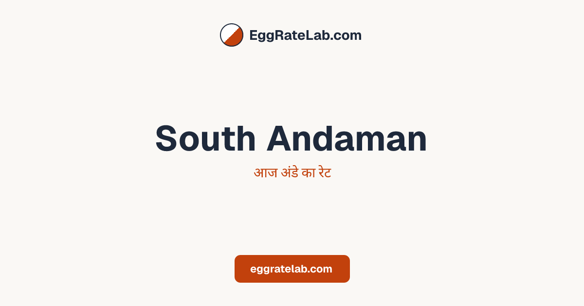 आज South Andaman में अंडे का रेट - लाइव बाजार कीमतें और रुझान