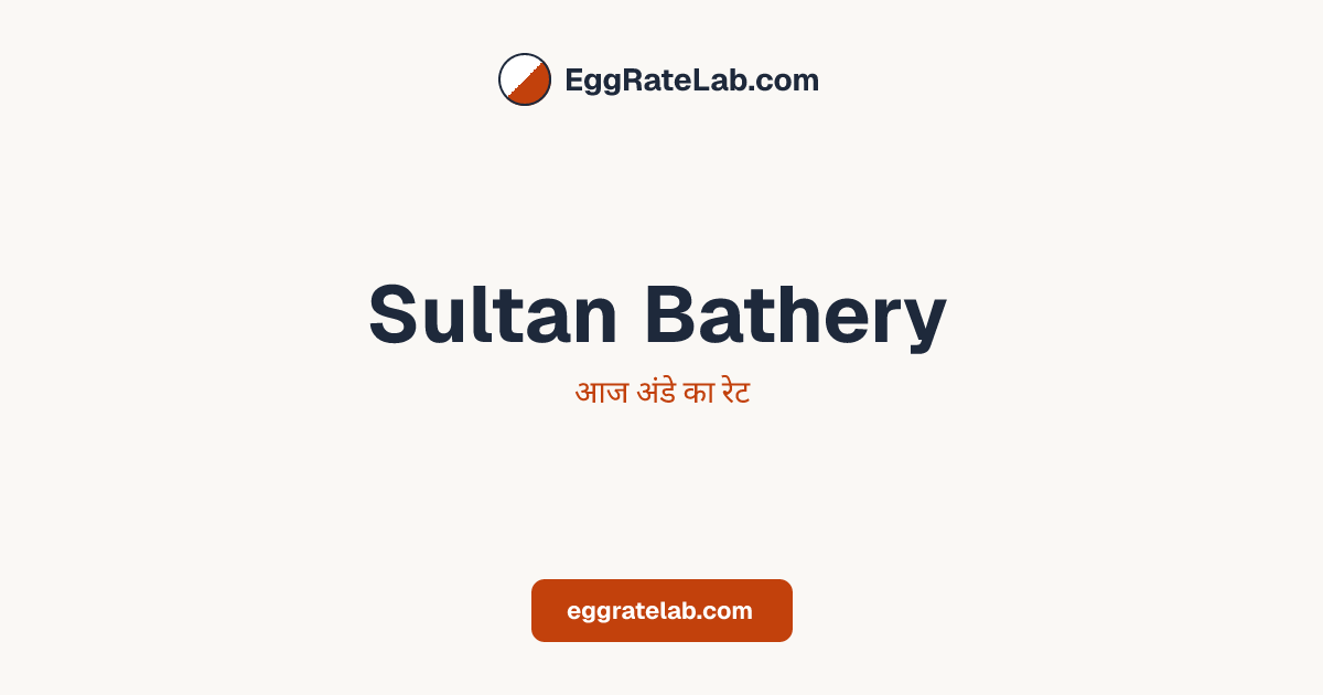 आज Sultan Bathery में अंडे का रेट - लाइव बाजार कीमतें और रुझान