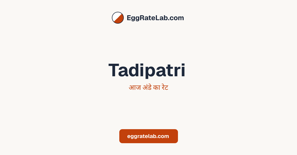 आज Tadipatri में अंडे का रेट - लाइव बाजार कीमतें और रुझान
