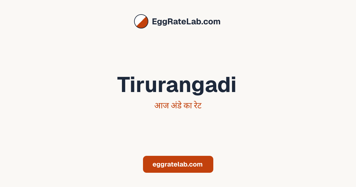 आज Tirurangadi में अंडे का रेट - लाइव बाजार कीमतें और रुझान