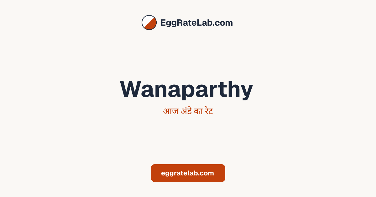 आज Wanaparthy में अंडे का रेट - लाइव बाजार कीमतें और रुझान