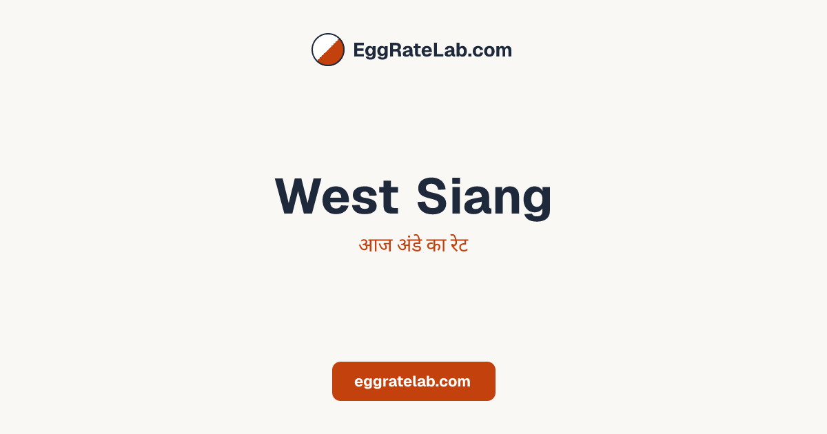 आज West Siang में अंडे का रेट - लाइव बाजार कीमतें और रुझान