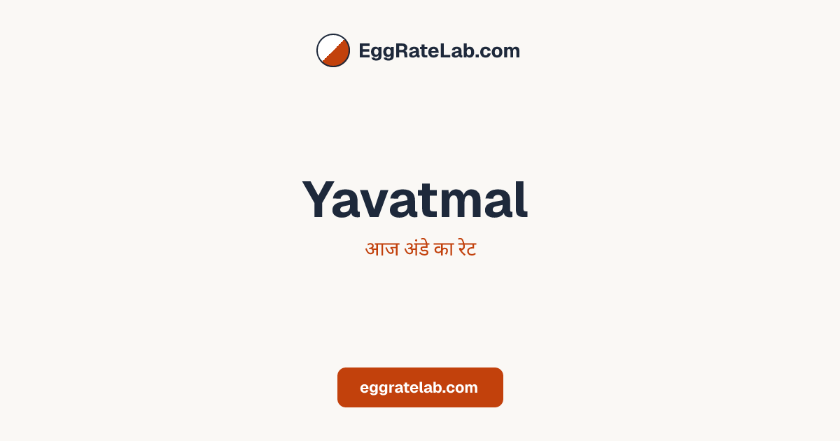 आज Yavatmal में अंडे का रेट - लाइव बाजार कीमतें और रुझान