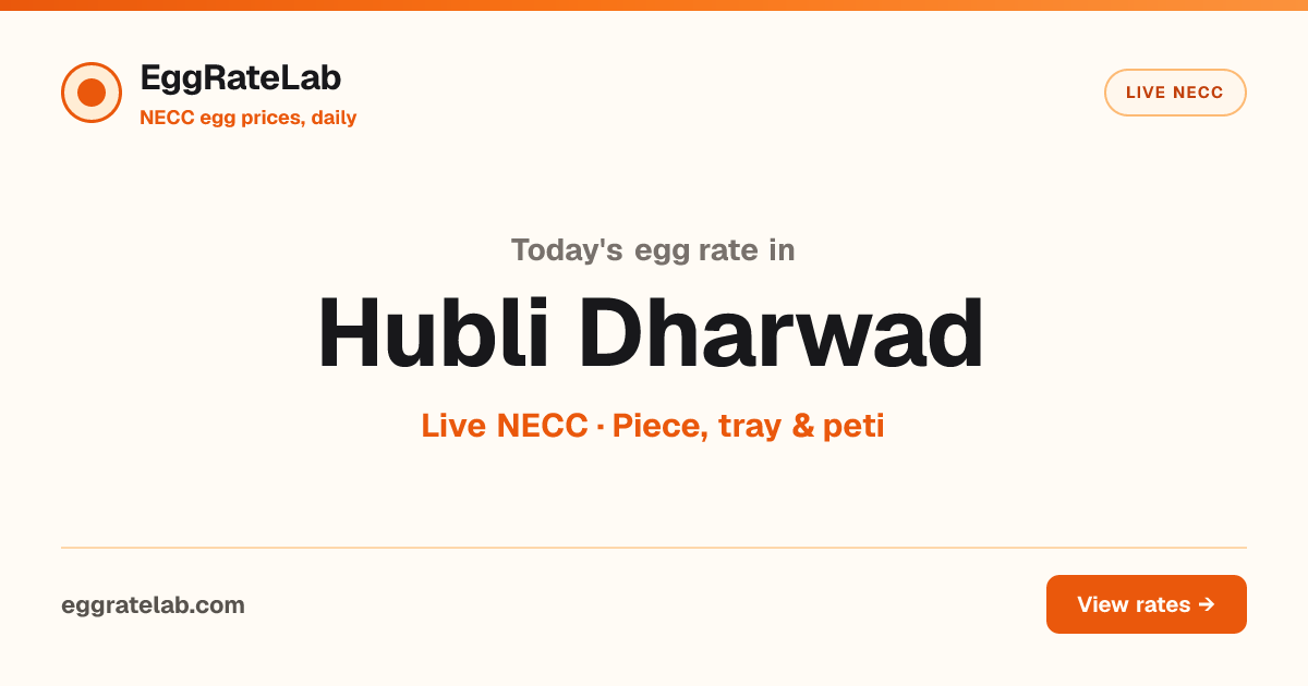 Today Egg Rate in Hubli Dharwad: Live NECC Egg Price