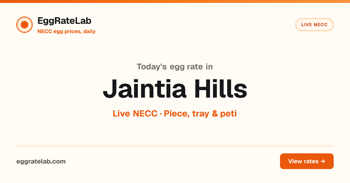 Today Egg Rate in Jaintia Hills: Live NECC Egg Price