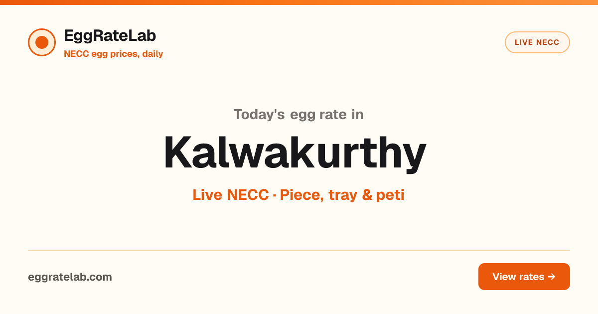 Today Egg Rate in Kalwakurthy: Live NECC Egg Price