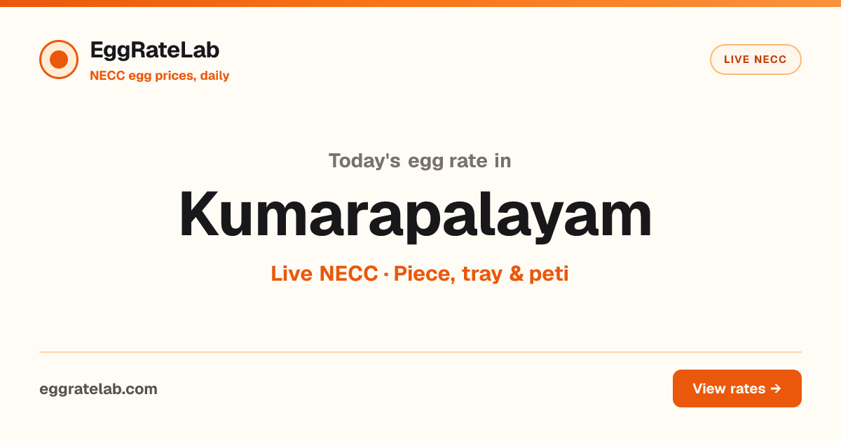 Today Egg Rate in Kumarapalayam: Live NECC Egg Price
