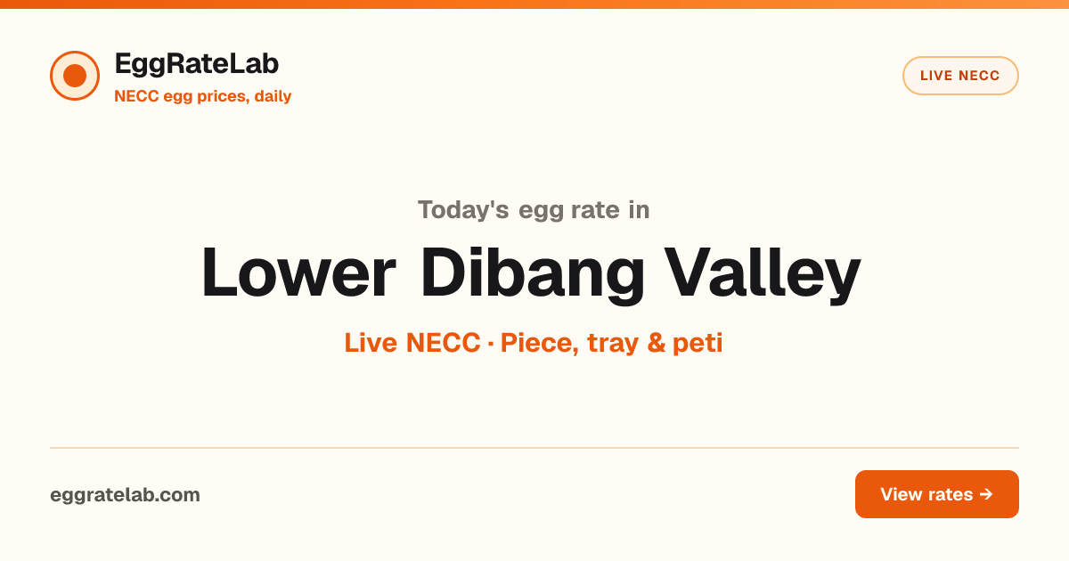 Today Egg Rate in Lower Dibang Valley: Live NECC Egg Price