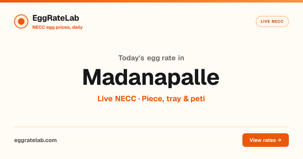 Today Egg Rate in Madanapalle: Live NECC Egg Price