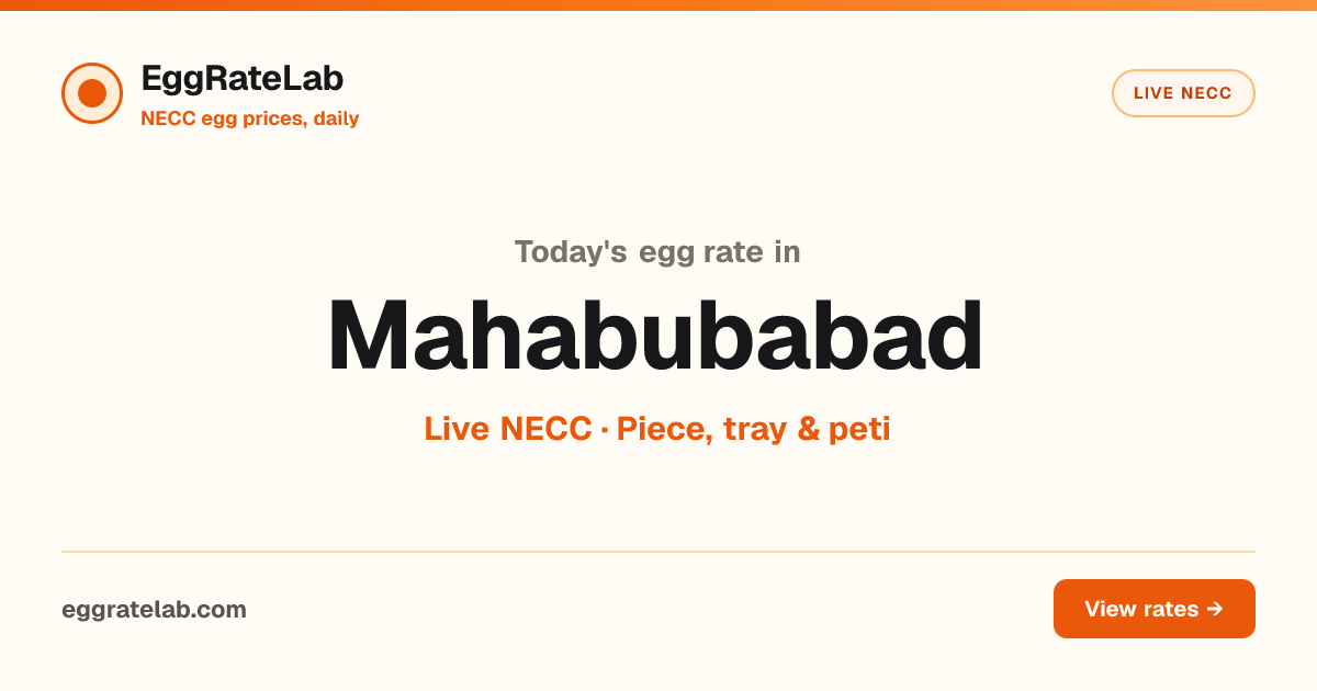 Today Egg Rate in Mahabubabad: Live NECC Egg Price